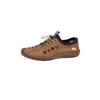Sandalias para Hombre Nuevo Estilo Verano Suela T Suela Inferior Línea Superior Casual Hueco Transpirable Zapatos de Piel Suela Suave Antideslizante Generación de Una Pieza