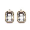 Yiwu colgante rectangular octogonal de acero inoxidable de un solo agujero acero titanio gema diy aretes collar accesorios para tocado material