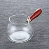 Juego de Té Kung Fu con Mango de Madera Vidrio de Borosilicato Alto Taza de Filtración, Separación de Agua y Té Jarra de Té con Mango