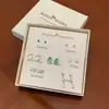 Exclusivo da Transmissão ao Vivo: Conjunto de Presente de Sete Peças de Brincos Pequenos para Mulheres, Pino de Prata, Amigável para Estudantes, Delicado, Feminino, Presente de Aniversário, Acessórios de Orelha