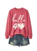 Amazon eBay estación independiente moda versátil mujer hola 40 corazón cuello redondo manga larga sudadera comercio exterior transfronterizo