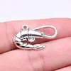 28x 15mm 1.9g plata antigua DIY pulsera collar accesorios lindo animal camarón colgante