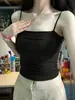 Camisola de Chica Atractiva Chaleco Interior para Mujer con Almohadilla en el Pecho Ropa Interior de Base para Mujer Top sin Mangas con Diseño de Pliegues Nicho