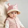Chapéu de Bebê Primavera Outono Veludo Cotelê Orelhas de Ursinho Chapéu Bucket Meninos Meninas Proteção Solar Chapéu de Sombra Super Fofo Respirável