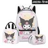 3D Nuevo Producto Impreso Sanrio kuromi kuromi Estudiante Mochila Escolar Bolso para el Almuerzo Estuche para Lápices Set de Tres Piezas