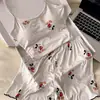 Camisola Acolchada Popular para Pijamas de Mujer, Pantalón Corto y Camiseta sin Mangas, Conjunto Ligero de Dos Piezas para Estar en Casa, Tejido tipo Algodón 100% Puro