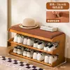 Banqueta de Entrada Estilo Vintage para Trocar Sapatos com Armário de Sapatos Integrado para Uso Doméstico, Ultra Estreito, Luxo Leve, Sensação de Alto Padrão, com Assento e Sapateira de Armazenamento
