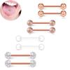 Combinação de 8 peças de aço inoxidável galvanizado multi-cor língua stud crossbar linha de duas cabeças unhas combinação piercing fabricantes de joias