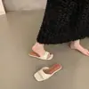 Sandalias planas estilo coreano Chuyuji, pantuflas plateadas de verano para mujer, adecuadas para uso en exteriores en la playa, estilo francés
