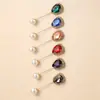 Broche de Cristal, Piedras de Zirconia Coloridas, Varias Formas, Pines Largos, Saco de Traje, Pines para Cuello de Ropa, Pines de Una Palabra