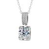 Colgante de Plata de Ley S925 Chapado en Oro Blanco Micro-Incrustado Cabeza de Toro Collar de Moissanita Moda para Mujer Cadena Clavícula Venta al por Mayor Joyería de Plata