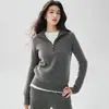Ajuste relajado~suave y cómodo~suéter de cachemir de bebé para mujer, con media cremallera, holgado, cálido y versátil, sudadera de punto