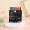 Marcadores acrílicos de doble punta, opacos y mezclables, set de arte para estudiantes con 12 o 24 colores, marcadores de gran capacidad