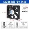 Ventilador de Caja de Fuente de Alimentación para Computadora de Flujo Axial con Doble Rodamiento de 12cm 12025 5/12/24V