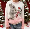 Nueva sudadera de franela para mujer con estampado digital 3D navideño, sitio web independiente transfronterizo Amazon, otoño/invierno 2026