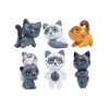 6 estilos de figuras de gato de 3ª generación para armar tú mismo para un jardín fresco y lindo, helado, repostería, decoración de plantas suculentas y ornamentación