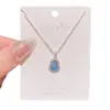 Juego Versátil Elegante de Collar y Pendientes Chapado en Plata Gruesa Azul Fulu Imitación Jade Joyería para Orejas de Alta Gama Retro para Mujer
