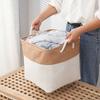 Cesta de Almacenamiento Moderna y Sencilla de Tela, Cesta para Guardar y Organizar Ropa, Cesta Tote Grande de Lino, Almacenamiento al por Mayor
