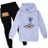 Sudadera con Estampado de Dibujos Animados Mario 2025 para Niños, Conjunto de Manga Larga, Primavera, Niños y Niñas, 2 Piezas Pantalón + Sudadera con Capucha