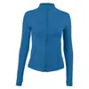Ropa de Yoga para Mujer Chaqueta Deportiva Sin Capucha Cremallera Chaqueta para Mujer Alta Elasticidad Ajustada Casual Fitness Entrenamiento Cuello Forrado Manga Larga