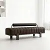 Banco de pie de cama de tela minimalista nórdico para dormitorio, banco de ocio para hotel, casa de huéspedes, centro comercial, oficina de ventas, sala de exposición, banco sofá