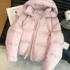 Jaqueta de Algodão com Capuz Estilo Coreano Plus Size Feminina Inverno Design Sense Super Bom Ambiente Doce Nicho Temperamento Emagrecedor Roupa Exterior