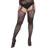 Medias Sexy de Encaje Jacquard Europeas y Americanas Medias con Liguero para Mujer Medias de Red Talla Grande Sexy Sexy Pantimedias Largas