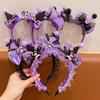 Diadema para niña con lazo de malla Kulomi de dibujos animados, accesorios para el cabello para niña, tocado morado de súper hada