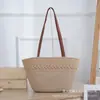 [Colección] Bolso de Hombro de Hilo de Algodón para Salidas de Primavera de Mamá, Bolso Tejido a Mano, Bolso de Imitación de Ratán, Bolso Tote para Viajes