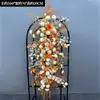 Novo Conjunto de Arte Floral Acabado com Fundo de Flores de Seda, Arranjo de Flores Longo Suspenso, Vasos de Flores, Fileiras de Flores, Adereços para Salão de Casamento