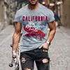 Desea Camiseta de Motocicleta con Estampado de Personalidad Explosiva Belleza Holgada Casual Manga Corta Verano Casual Ropa de Media Manga Moda