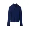 ZA Europa Transfronteiriça Comércio Exterior Roupas Femininas AliExpress Venda Quente Outono Azul Klein Gola Alta Zíper Tricô