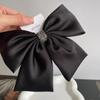Estilo Coreano Satén Coreano Negro Moño Grande Pinza de Primavera Accesorio para el Cabello para Mujer Pedrería de Alta Gama Parte Posterior de la Cabeza Peinado Tocado