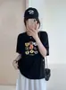 Vendas Diretas do Mercado das Treze Linhas: Camiseta de Algodão Floco de Neve de Verão, Gola Redonda, Corte Justo, Mangas Curtas Versáteis, Fornecimento para Loja Física, Dropshipping de Peça Única