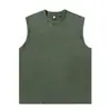 Suministro Exclusivo Transfronterizo de Camiseta Casual Versátil de Moda de Verano Nueva Sin Mangas Cuello Redondo Vintage Lavada de 230g para Hombre