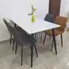 Mesa de jantar em placa de rocha, adequada para casas pequenas, design moderno e minimalista, exalando uma sensação de luxo, ideal para salas de estar e salas de jantar, completa com conjunto de mesa e cadeiras, estilo minimalista italiano