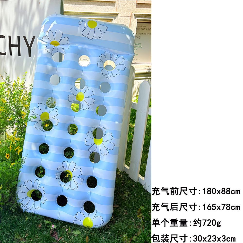 SKU11_充气后内径_180小雏菊蓝色条纹洞洞浮排