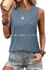 Chaleco de Verano para Mujer Amazon 2025 Estilo Europeo y Americano Holgado Cuello Redondo Color Sólido Casual Top sin Mangas Camiseta
