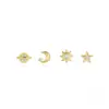 Set de Aretes Minimalistas de Acero Inoxidable con Estrella y Luna Europeo y Americano de Amazon, Pendientes y Joyería Versátil Más Vendidos Transfronterizos