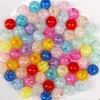 Cuentas Acrílicas Redondas Agrietadas de 8-16 mm, Cuentas de Explosión, Cuentas Hechas a Mano para DIY, Cuentas Florales, Cuentas Translúcidas de Grieta de Hielo