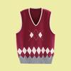 Novos Uniformes de Jardim de Infância Primavera e Outono Estilo Colégio Britânico Uniformes Escolares Colete Suéter Bordô Colete de Uniforme de Turma para Alunos do Ensino Fundamental e Médio