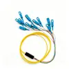 Grau Telecom 12 fibras SC cabeça quadrada FC cabeça redonda ST/LC monomodo multimodo feixe fita pigtail doze cores cabeça única