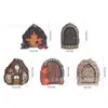 Adornos de Puerta de Elfo de Jardín Transfronterizos, Decoraciones de Jardín, Adornos para Jardín de Casa, Manualidades de Madera, Adornos de Doble Capa