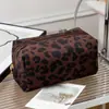 Bolsa de Cosméticos con Estampado de Leopardo de Venta Caliente Europea y Americana para Mujer, Bolsa de Almacenamiento de Viaje Portátil, Bolso de Mano con Textura Personalizada Transfronterizo, Neceser