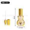 Botella de Vidrio con Rodillo Electroplateado de Oriente Medio Botella para Aceite Esencial 10ml Muestra Cosmética Botella Vacía Recargable Botella de Perfume Botella Roll-On