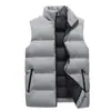 Chaleco de cuello de otoño e invierno para hombre, holgado, combinable, corto, cálido, sin mangas, chaqueta informal de algodón a la moda