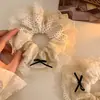Estilo Coreano Encaje Lazo Anillo Grande para el Pelo Cuerda para la Cabeza de Mujer Estilo Pastoral Blanco Leche Estilo Mori Cuerda para el Pelo Tendón de Goma Accesorios Frescos para el Cabello