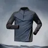 Ropa de Entrenamiento Media Cremallera para Hombre, Secado Rápido, Manga Larga, Deportiva, Atletismo, Running, Fitness, Camiseta Casual de Manga Larga para Hombre