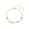 Pulsera de borlas de mariposa con diamantes de circón chapada en cobre 18k de lujo ligero, pulsera de estilo frío europeo y americano de alta gama, venta al por mayor