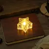 Luzes de Vela Transparente de Cristal LED Transfronteiriças, Velas Pequenas em Formato de Coração para Confissão, Pedido de Casamento, Adereços de Decoração para Cena de Natal